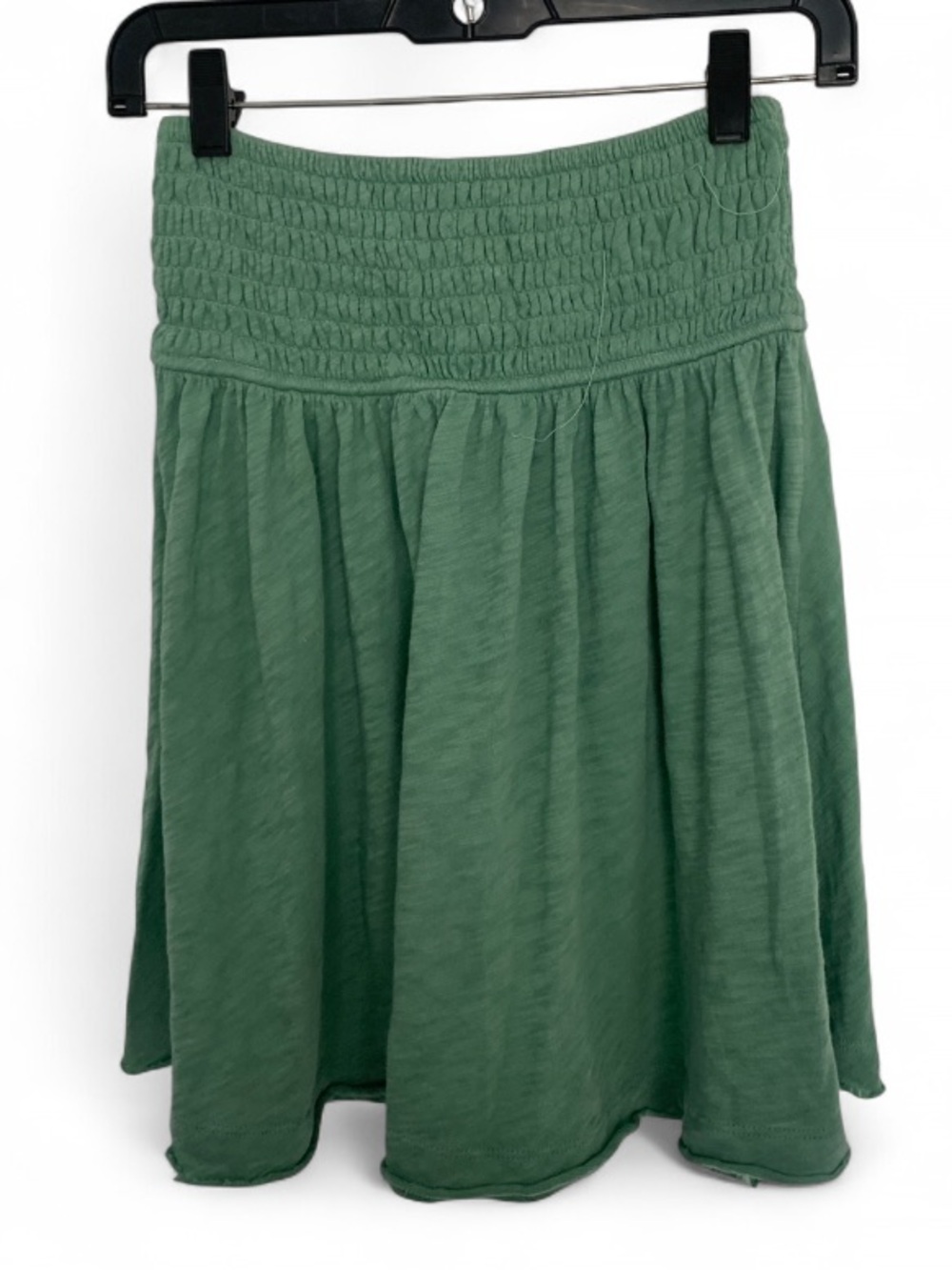ATM Anthony Thomas Melillo Green Smocked Waist Mini Skirt